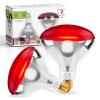 KOR 250W R40 Red Incandescent Heat Lamp Bulbs, E26 Medium Base, 2-Pack view 1