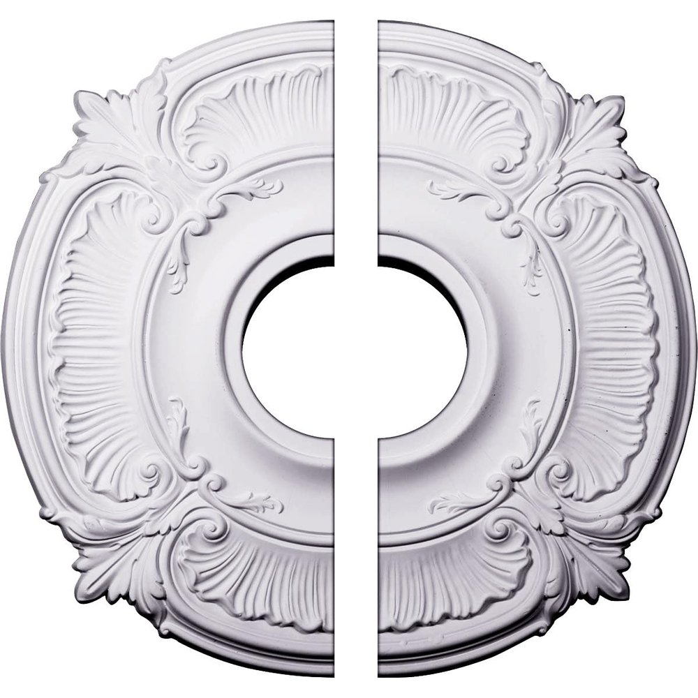 Ekena Millwork CM18AT2 18"OD x 4"ID x 5/8"P Attica Ceiling Medallion, Fits Canopies up to 5", 2 Piece