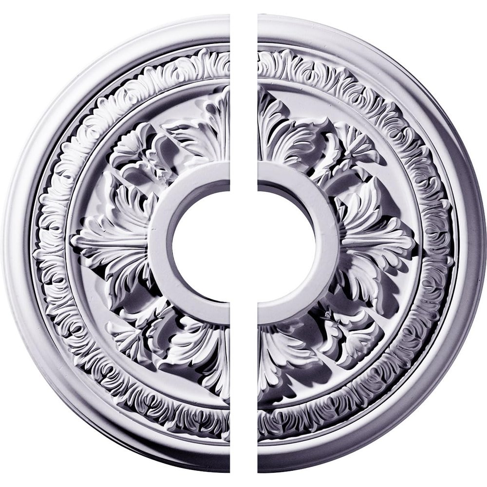 Ekena Millwork CM15BA2 15 3/8"OD x 4 1/4"ID x 1 1/2"P Baltimore Ceiling Medallion, Fits Canopies up to 5-1/2", 2 Piece