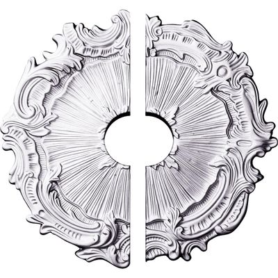 Ekena Millwork CM16PL2-03500 16 3/4"OD x 3 1/2"ID x 1 3/8"P Plymouth Ceiling Medallion, Fits Canopies up to 3-1/2", 2 Piece