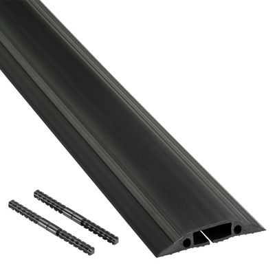 D-Line FC83B Medium Duty Linkable Floor Cable Cover/Cable Protector | Protect Cables & Prevent a Trip Hazard | 6 Foot (L) - Cable Cavity 1 3/16 W x 3/8 H | Black