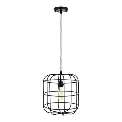 Yosemite Home Decor Hakissa 1-Light Transitional Metal Pendant in Black