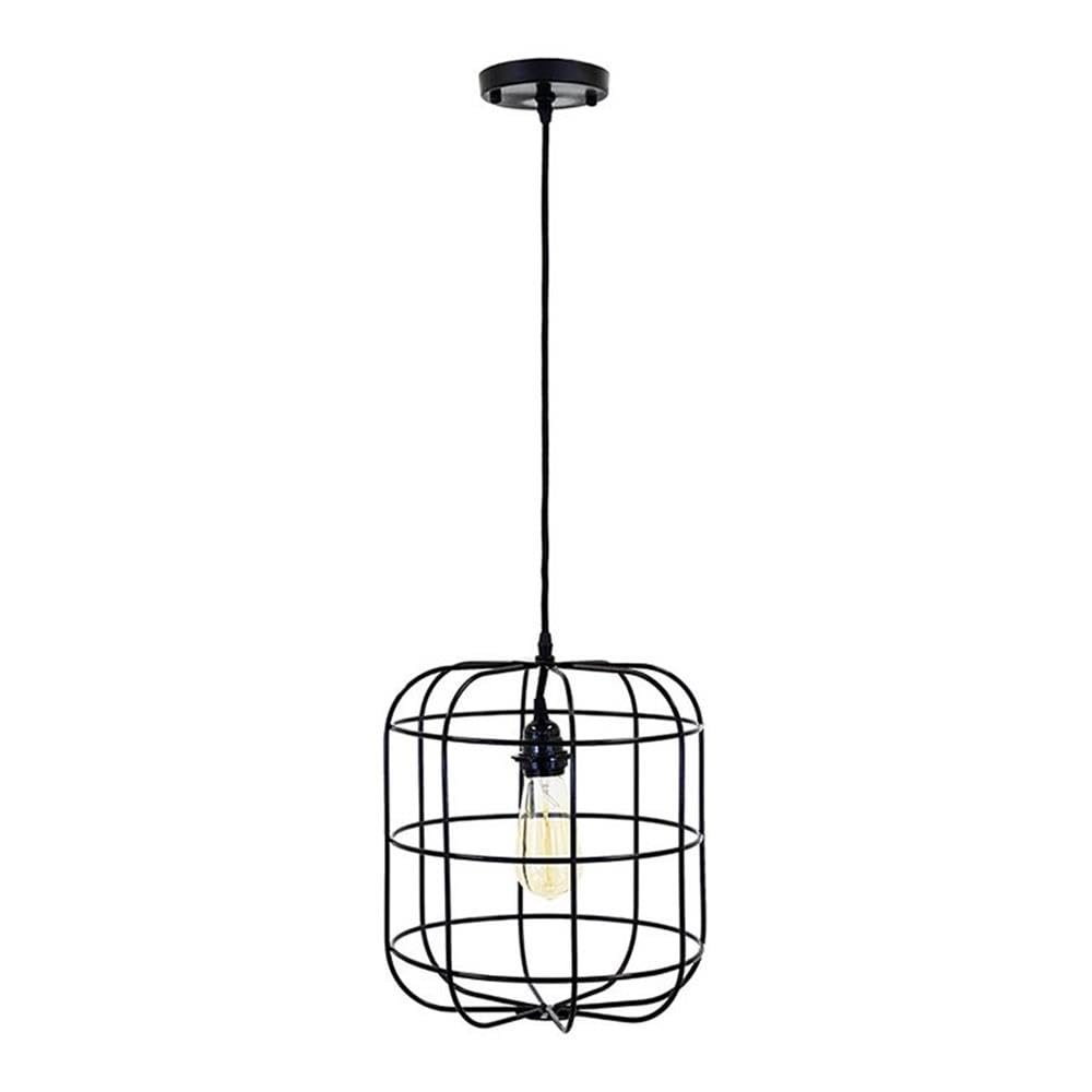 Yosemite Home Decor Hakissa 1-Light Transitional Metal Pendant in Black