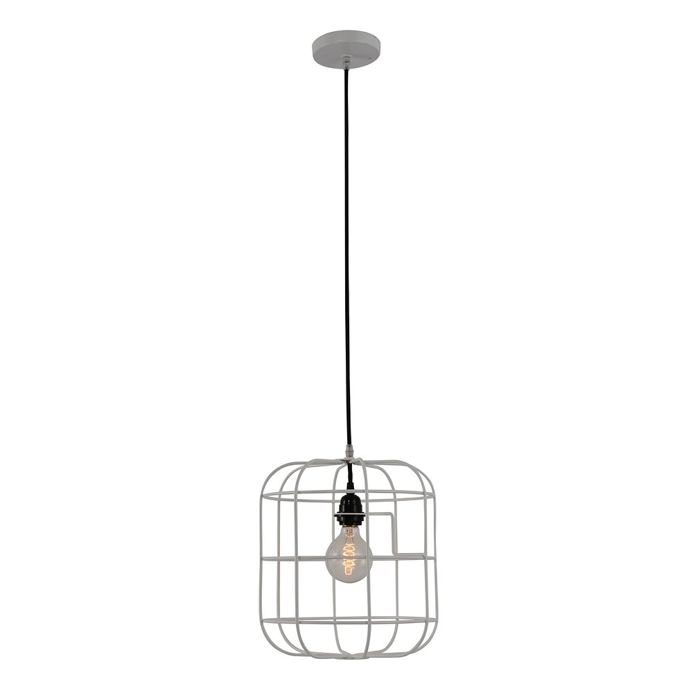 Yosemite Home Decor Hakissa 1-Light White Pendant