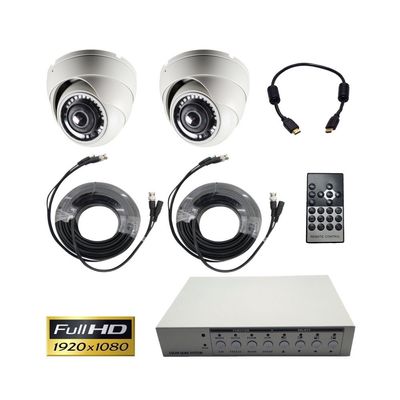 CCTV Camera Pros SYS-VM180 Multiple Security Camera Live Video TV Monitor Display | VGA HDMI | Live Streaming System | Two 1080p HD Wide Angle Fisheye Dome Surveillance Cameras