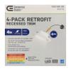 Commercial Electric (4-Pack) 4 in. Matte White Integrated LED Recessed Trim view 2