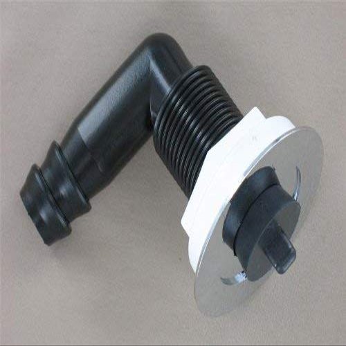 Replacement Boat Parts Elbow Sink Drain w/Chrome Flange & Stopper, 3/4" Hose Barb.