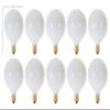 KOR (Pack of 10) G16.5 White Finsh Decorative (E12) Candelabra Base Globe Shape Incandescent 120V G16 1/2 Light Bulbs (25) view 1