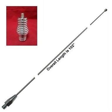 102 Inch Whip CB Antenna - Stainless Steel with Heavy Duty Barrel Spring