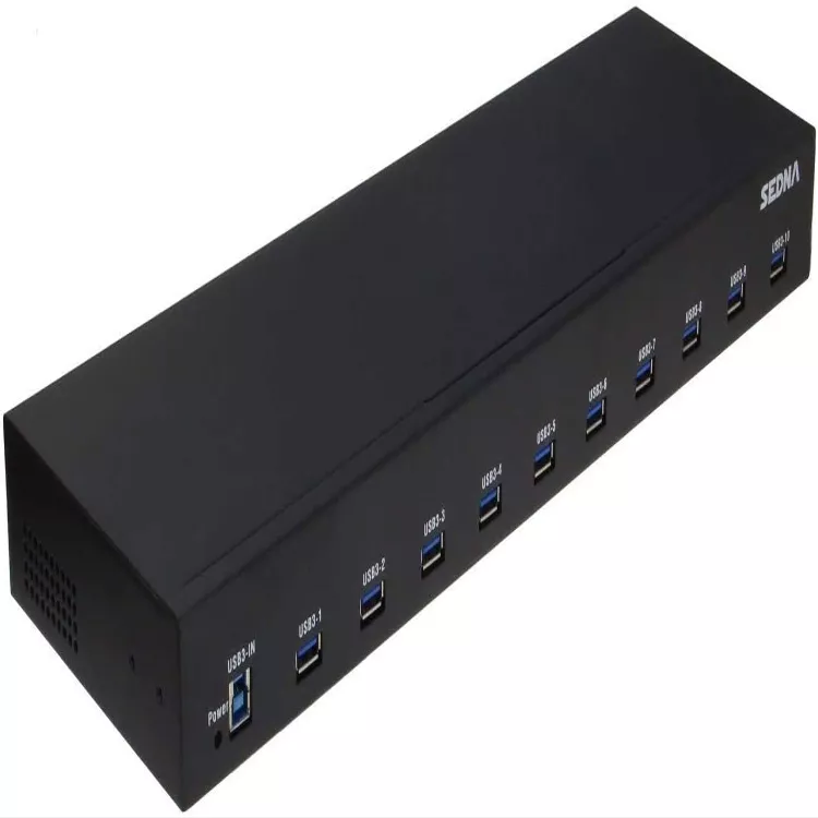 10 Port USB 3.1 Gen I Hub (5Gbps) - 19 Inch 1U Rack Mount