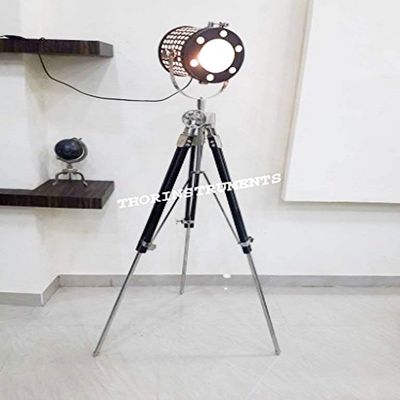 THOR INSTRUMENTS Vintage Decorative Floor Lamp Searclight Nautical Royal Wooden Tripod Lamp Rustic Vintage Home Decor Gifts