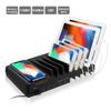 SIIG 10 Port 90W USB Charging station with Qi wireless and USB C Charging, Ambient Light Deck compatible with iPhone iPad Samsung Galaxy Google Nexus view 2