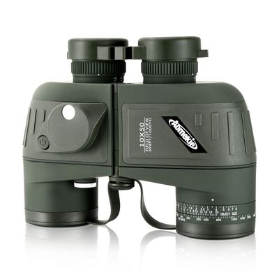 AOMEKIE Marine Binoculars for Adults 10x50 Waterproof Binoculars with Rangefinder Compass BAK4 Prism FMC Lens for Birdwatching Hunting Boating