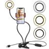Webcam Light Stand for Live Stream, Selfie Ring Light with Webcam Mount for Logitech C925e, C922x, C930e,C922,C930,C920,C615,Brio 4K view 4