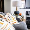 MY SWANKY HOME Luxe Sculpted Gold Black Ribbed Table Lamp | MidCentury Modern Ceramic Metallic view 2
