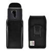 Turtleback Belt Clip Case Compatible with LG G7, Vertical Black Holster with Flush Leather Covered Metal Belt Clip, Black Leather Pouch view 1