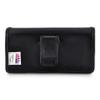Turtleback Belt Clip Case Compatible with LG G7, Black Holster Case with Flush Leather Covered Metal Belt Clip Black Leather Horizontal Pouch view 2