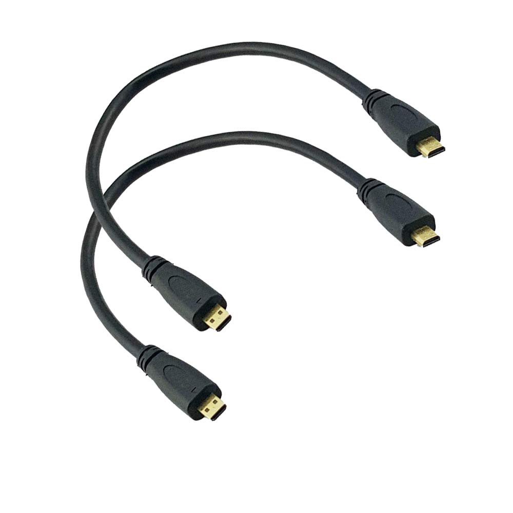 Seadream Micro HDMI Cable 1FT 2Pack Gold Plated High Speed Micro HDMI Extension Cord Type D Male to Male Cord Supports 3D/4K
