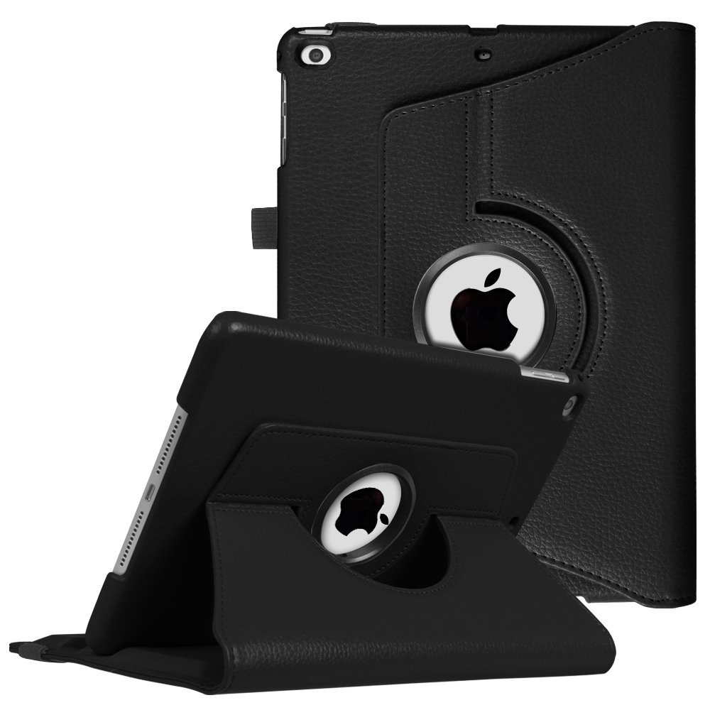 Fintie Rotating Case for iPad 6th / 5th Generation (2018/2017), iPad Air 2 / Air 1 (9.7 Inch) - 360 Degree Rotating Stand Cover Auto Sleep Wake, Black