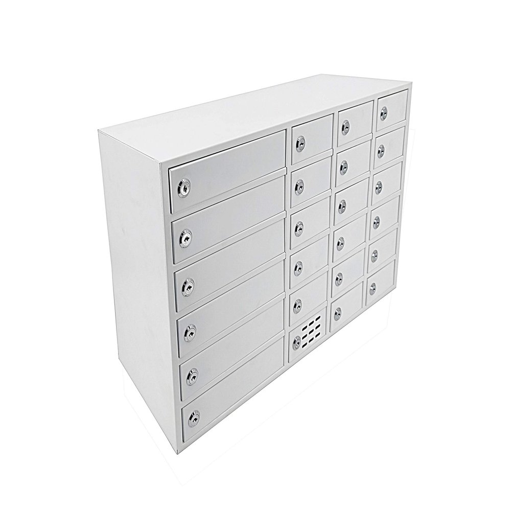 FixtureDisplays 24-Slot Cellphone USB Charging Station Lockers Assignment Mail Slot Box 24 W x 15 H x 9"D Big (8.2") and Small (4.4") Slots 15255