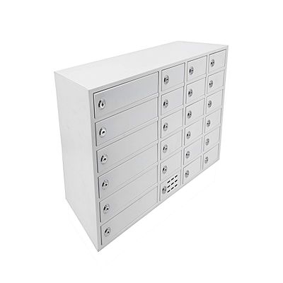 FixtureDisplays 24-Slot Cellphone USB Charging Station Lockers Assignment Mail Slot Box 24 W x 15 H x 9"D Big (8.2") and Small (4.4") Slots 15255