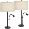 Traverse 29" Tall Table Lamp USB Set of 2 Gooseneck LED Bronze Brown Modern view 2