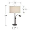 Traverse 29" Tall Table Lamp USB Set of 2 Gooseneck LED Bronze Brown Modern view 4