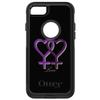DistinctInk Case for iPhone 7/8 / SE 2020 / SE2 2022-4.7" Screen - Replacement for OtterBox Commuter Black Custom Case - Lesbian Purple Symbols Love - Show Your LGBTQ Support view 1