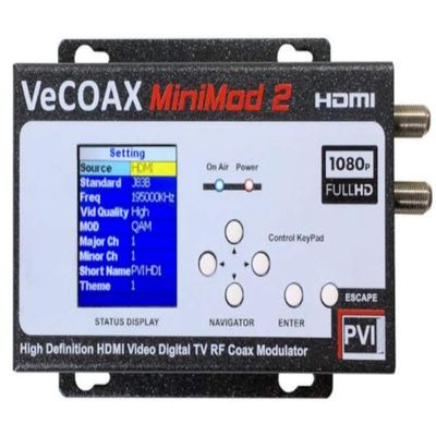 MINIMOD 2 Vecoax | HDMI to Coax Modulator to distribute Your hdmi Video Sources to All TVs as HD Channels Over existing tv Coax Cables