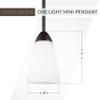 Generation Lighting 6120201EN3-710 Seville One - Light Mini Pendant Hanging Modern Fixture, Bronze, 9 Total Watts, 4 Inch Diameter, Steel Construction, Etched/White Inside Glass Shade view 3