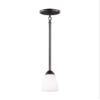 Generation Lighting 6120201EN3-710 Seville One - Light Mini Pendant Hanging Modern Fixture, Bronze, 9 Total Watts, 4 Inch Diameter, Steel Construction, Etched/White Inside Glass Shade view 4