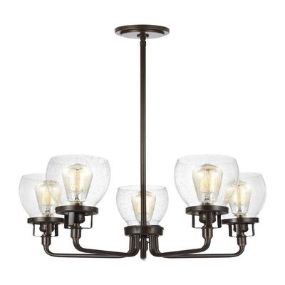 Seagull Sea Gull 3214505-782 Restoration Five Light Chandelier from Belton Collection Dark Finish, Heirloom Bronze
