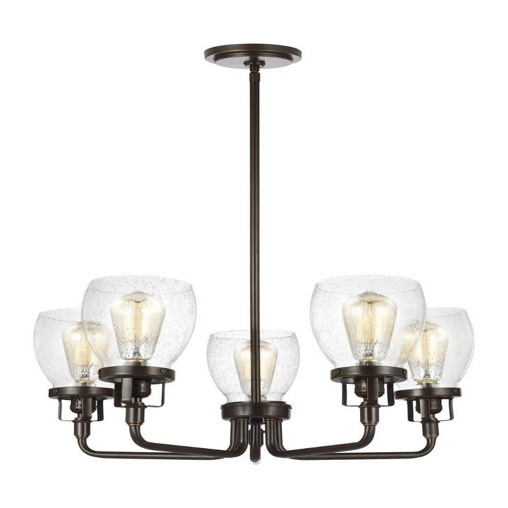 Seagull Sea Gull 3214505-782 Restoration Five Light Chandelier from Belton Collection Dark Finish, Heirloom Bronze