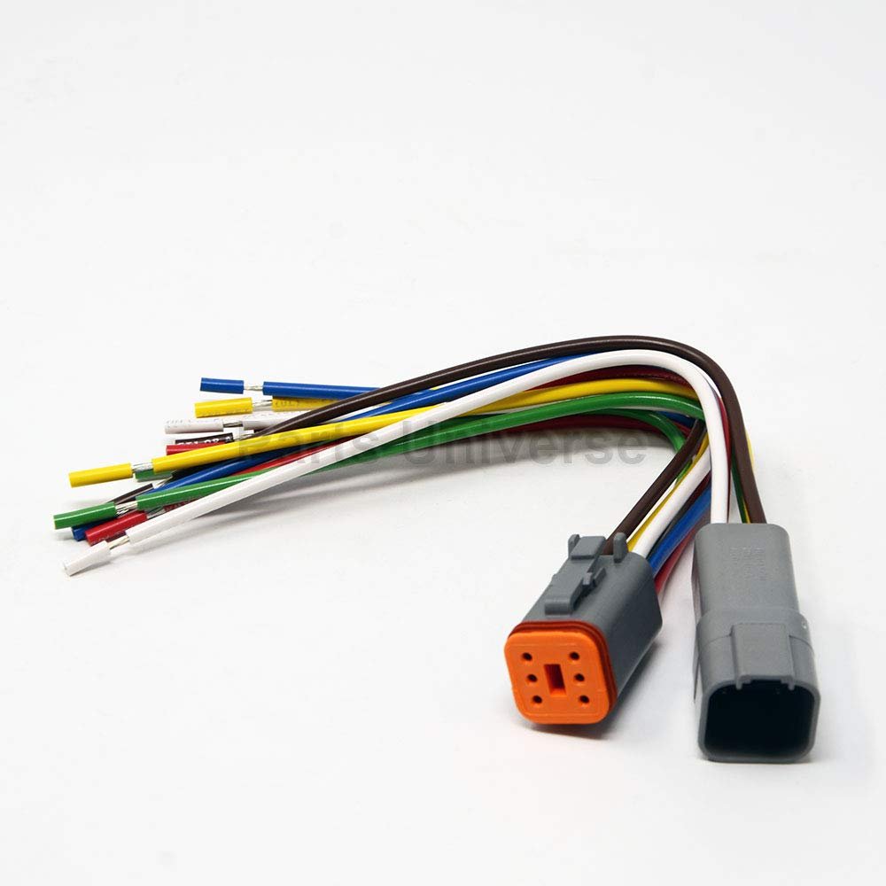 Deutsch DT 6-pin Pigtail Kit, 16AWG NMMA ABYC USCD Certified Boat RV Wire, 600V, Made in USA