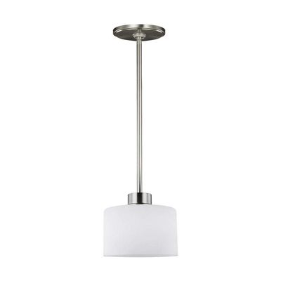 Generation Lighting 6128801EN3-962 Canfield Pendant, 1-Light 9.5 Watts, Brushed Nickel