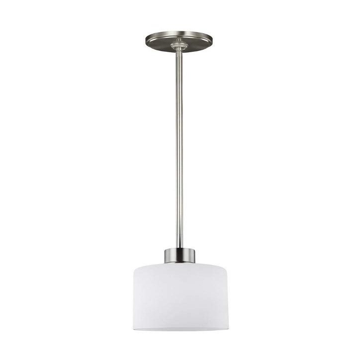 Generation Lighting 6128801EN3-962 Canfield Pendant, 1-Light 9.5 Watts, Brushed Nickel