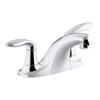 Kohler K-15243-4RA-CP Coralais Two-Handle Centerset Bathroom Sink Faucet with Grid Drain, 0.5 Gpm Vandal-Resistant Aerator & Red/Blue Indicator, Polished Chrome view 1