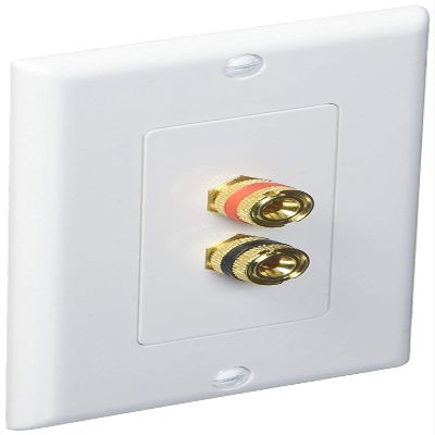 iMBAPrice 2 Coupler Type Connectors Banana Plug Binding Post Wall Plate for 1 Speakers