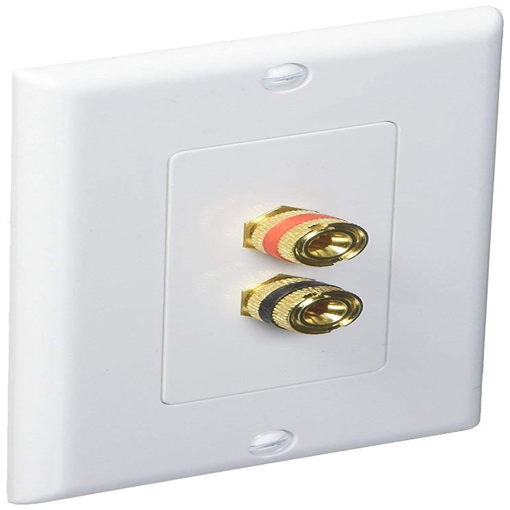 iMBAPrice 2 Coupler Type Connectors Banana Plug Binding Post Wall Plate for 1 Speakers