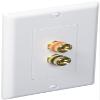 iMBAPrice 2 Coupler Type Connectors Banana Plug Binding Post Wall Plate for 1 Speakers view 1