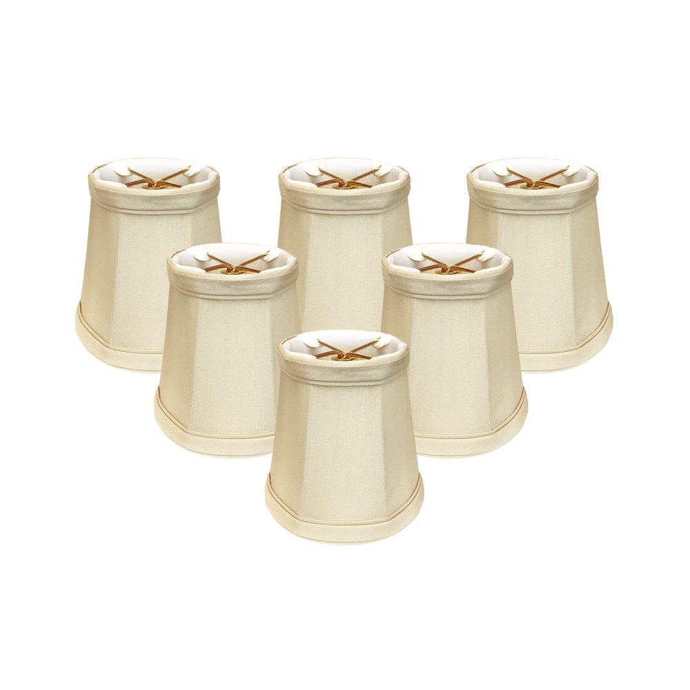 Royal Designs, Inc. Empire Chandelier Shade with Flame Clip Fitter,CS-102BG-6, Beige, 3 x 4.25 x 4.25, Pack of 6
