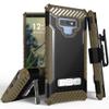 Beyond Cell Trishield Series Compatible with Note9 Case/Military Grade Rugged Cover + [Metal Kickstand]+[Belt Clip Holster] Compatible with Samsung Galaxy Note 9 (2018) - Brown view 1