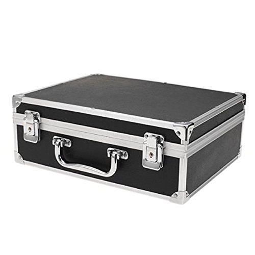 Large Case Aluminum Kit Carrying Storage with Lock (Black)