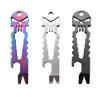 Harlorki 3 PCS Multi-function Skull EDC Tool Pocket Stainless Steel Key Ring Bottle Opener view 1