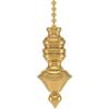 Beaded Knob Ceiling Fan Pull, 1.5"h with 12" Polished Brass Chain view 1