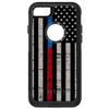 DistinctInk Case for iPhone 7 Plus / 8 Plus - Replacement for OtterBox Commuter Black Custom Case - Thin Blue Line Thin Red Line US Flag - Show Your Support for First Responders view 1