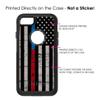 DistinctInk Case for iPhone 7 Plus / 8 Plus - Replacement for OtterBox Commuter Black Custom Case - Thin Blue Line Thin Red Line US Flag - Show Your Support for First Responders view 2