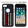 DistinctInk Case for iPhone 7 Plus / 8 Plus - Replacement for OtterBox Commuter Black Custom Case - Thin Blue Line Thin Red Line US Flag - Show Your Support for First Responders view 3