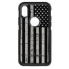 DistinctInk Case for iPhone X/XS (5.8" Screen) - Replacement for OtterBox Commuter Black Custom Case - Black Grey US Flag United States - Show Your Love of the United States of America view 1