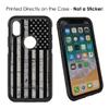 DistinctInk Case for iPhone X/XS (5.8" Screen) - Replacement for OtterBox Commuter Black Custom Case - Black Grey US Flag United States - Show Your Love of the United States of America view 3